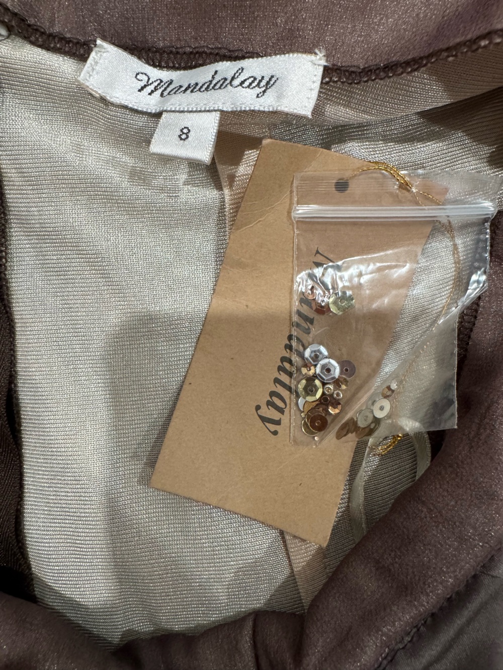 Embellished Lace V-Neck Camisole in Brown by - Picture 7 of 8